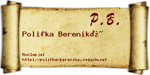 Polifka Bereniké névjegykártya
